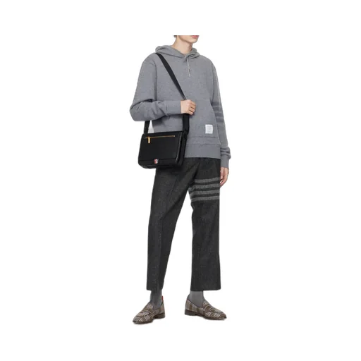 Thom Browne Stripe Detailed Knitted Drawstring Hoodie