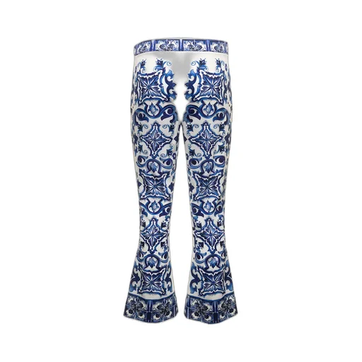 Dolce & Gabbana Majolica Printed Flared Pants