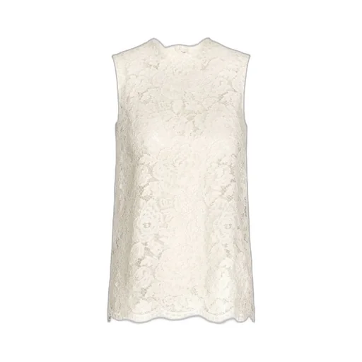 Dolce & Gabbana Floral Lace Crewneck Sleeveless Top