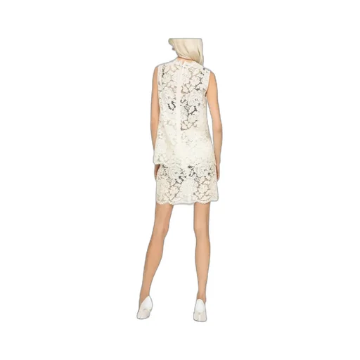 Dolce & Gabbana Floral Lace Crewneck Sleeveless Top