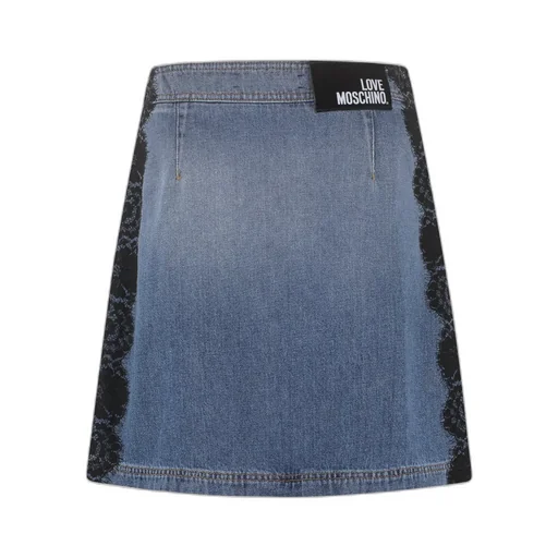 Zipper Detail Denim Skirt
