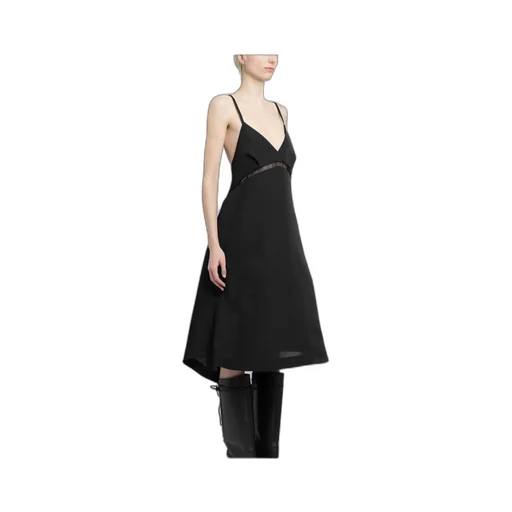 Sacai V-Neck Sleeveless Midi Dress