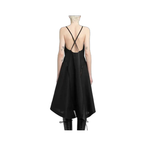 Sacai V-Neck Sleeveless Midi Dress