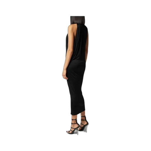 Versace Slashed Halterneck Sleeveless Midi Dress