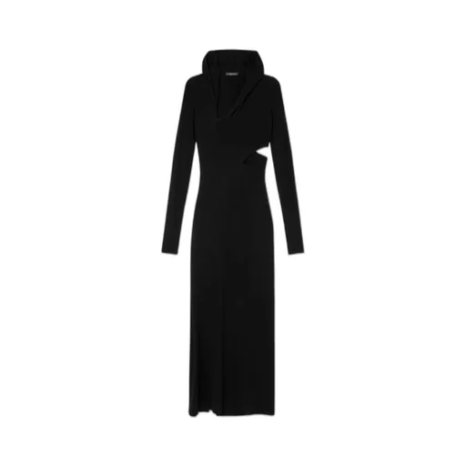 Versace Cut-Out Long Sleeved Hooded Maxi Dress