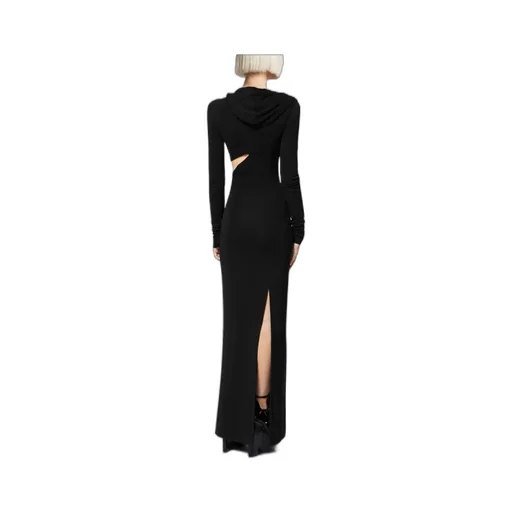 Versace Cut-Out Long Sleeved Hooded Maxi Dress