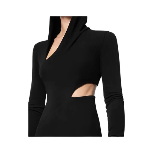 Versace Cut-Out Long Sleeved Hooded Maxi Dress