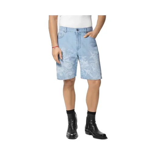 Versace Barocco Sea Mid-Rise Denim Shorts