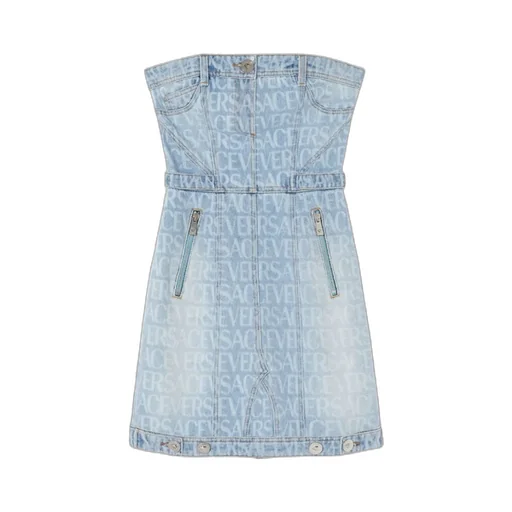 Versace Strapless Denim Dress