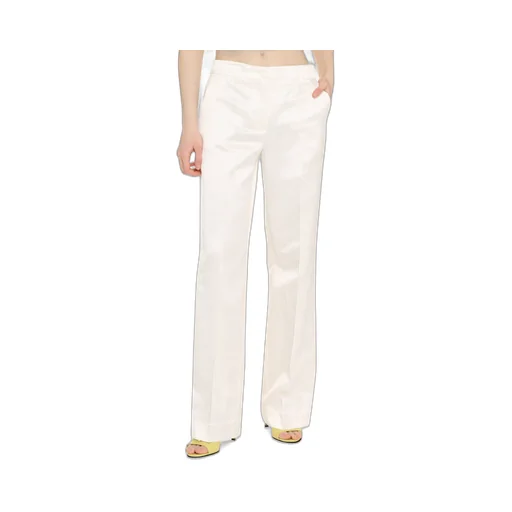 P.A.R.O.S.H. Pressed Crease Satin Wide Leg Trousers