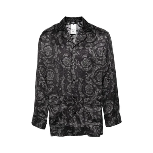 Versace Barocco-Printed Button-Up Pyjama Shirt