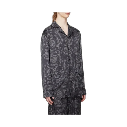 Versace Barocco-Printed Button-Up Pyjama Shirt