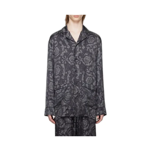 Versace Barocco-Printed Button-Up Pyjama Shirt