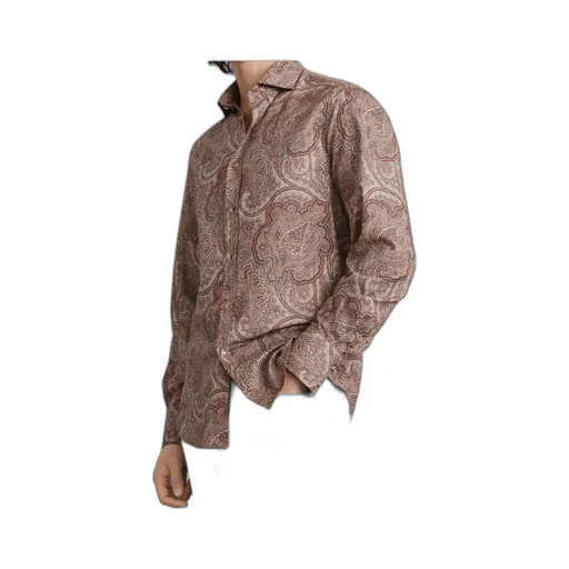 Brunello Cucinelli Patterned Jacquard Long-Sleeved Shirt