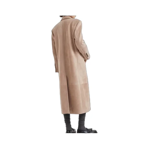 Double-Breasted Suede Coat