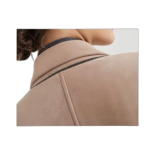 Double-Breasted Suede Coat