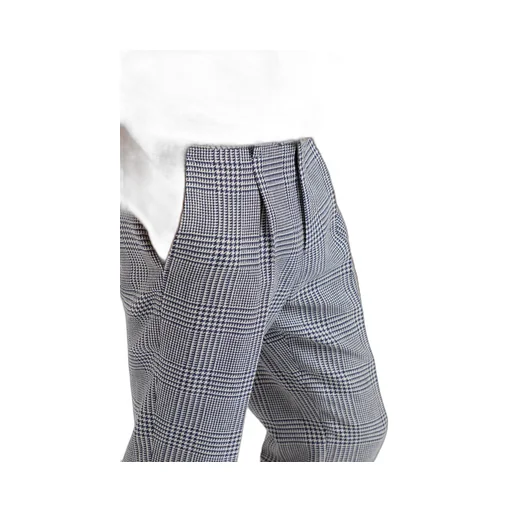 Check-Pattern Tapered Trousers
