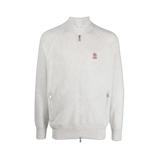 Logo-Embroidery Cashmere Cardigan