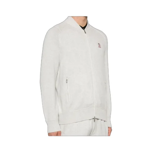 Logo-Embroidery Cashmere Cardigan