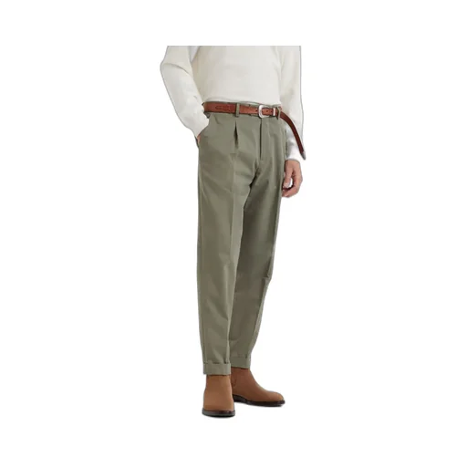 Garment-Dyed Gabardine Trousers