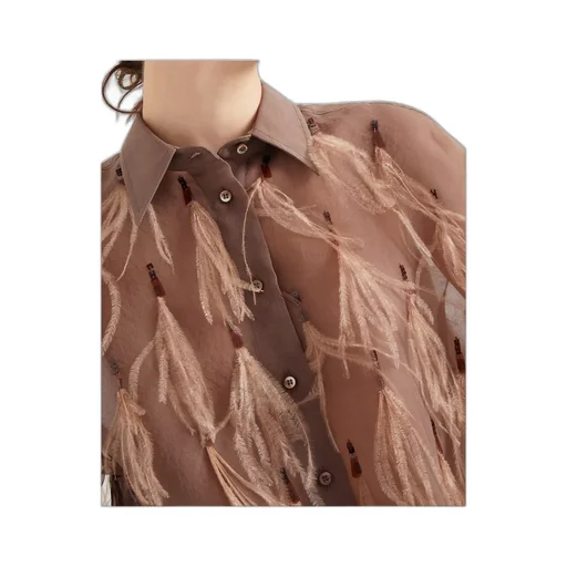 Feather-Detailing Shirt
