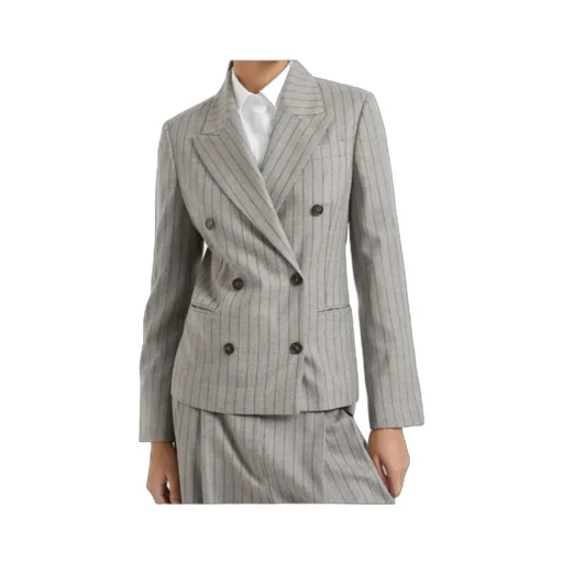 Pinstripe Double-Breasted Blazer