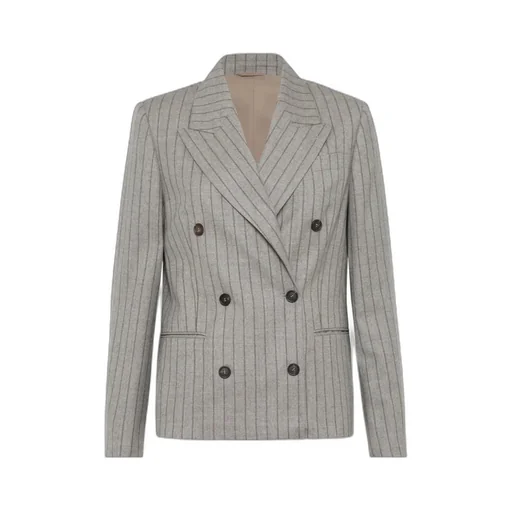 Pinstripe Double-Breasted Blazer