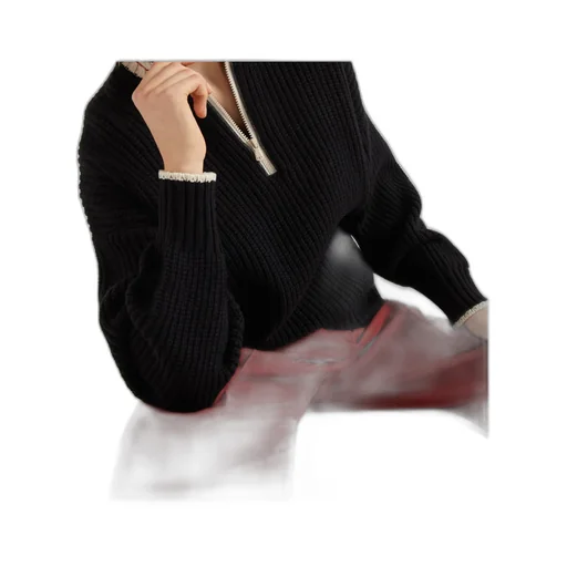 Striped Ribbed Knit Cashmere Sweater