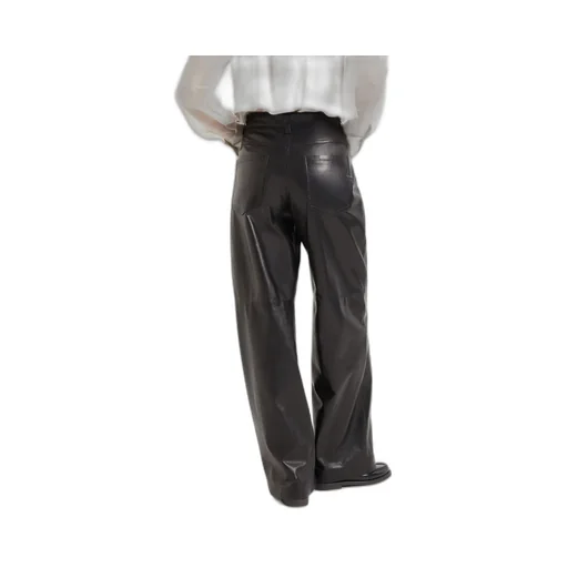 High-Waisted Leather Trousers