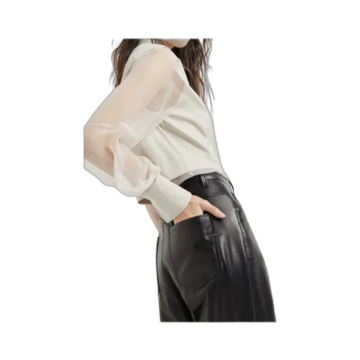 High-Waisted Leather Trousers
