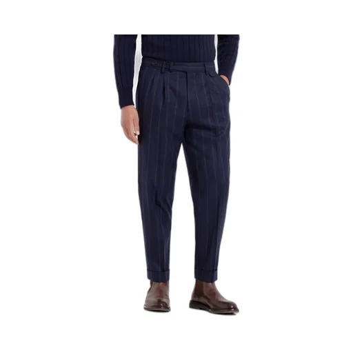 Pinstriped Wool Trousers
