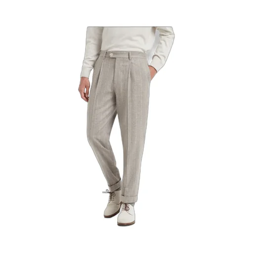 Pressed-Crease Tapered Trousers