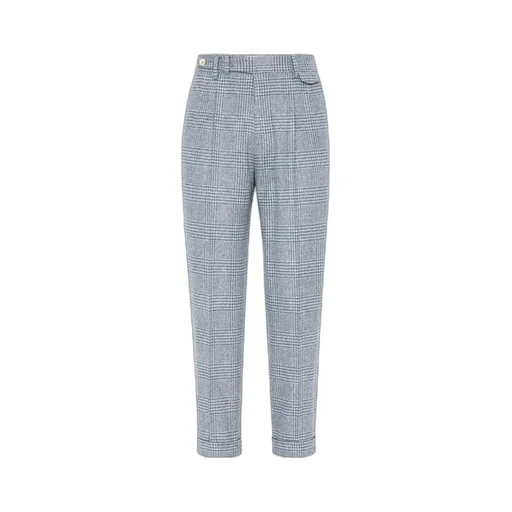 Check-Print Tailored Trousers