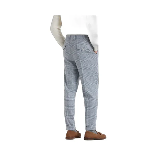 Check-Print Tailored Trousers