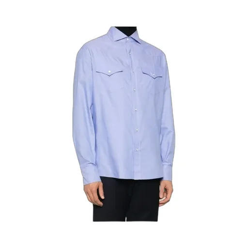 Spread-Collar Cotton Shirt