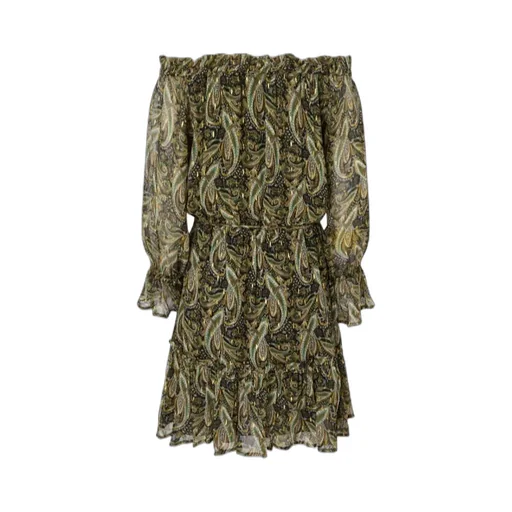 Paisley Off-Shoulder Midi Dress