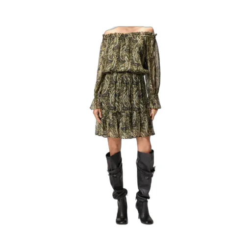 Paisley Off-Shoulder Midi Dress