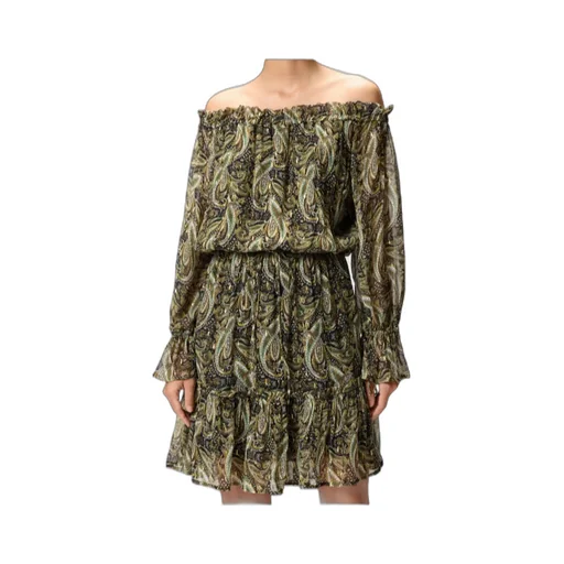 Paisley Off-Shoulder Midi Dress