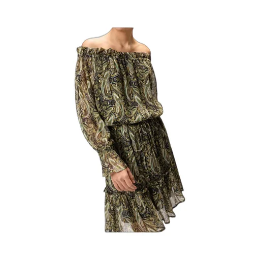 Paisley Off-Shoulder Midi Dress
