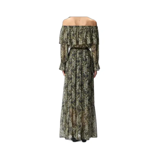 Paisley-Print Off-Shoulder Maxi Dress