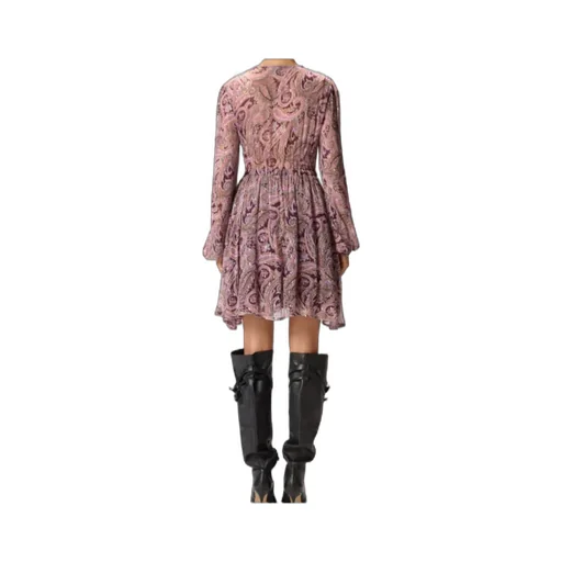 Paisley-Print Tie-Neck Mini Dress