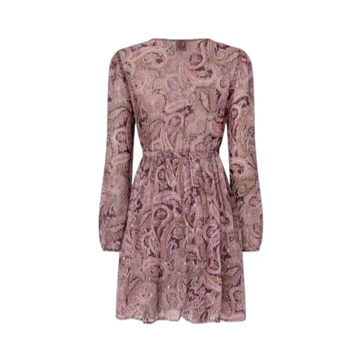 Paisley-Print Tie-Neck Mini Dress