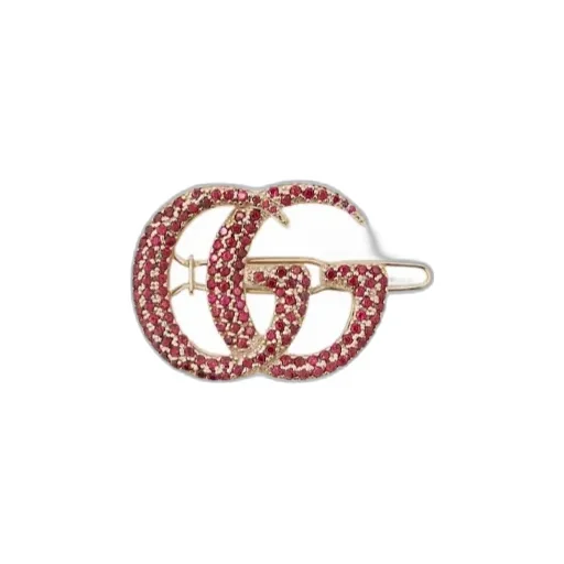 Double G Hair Slide Set With Crystals