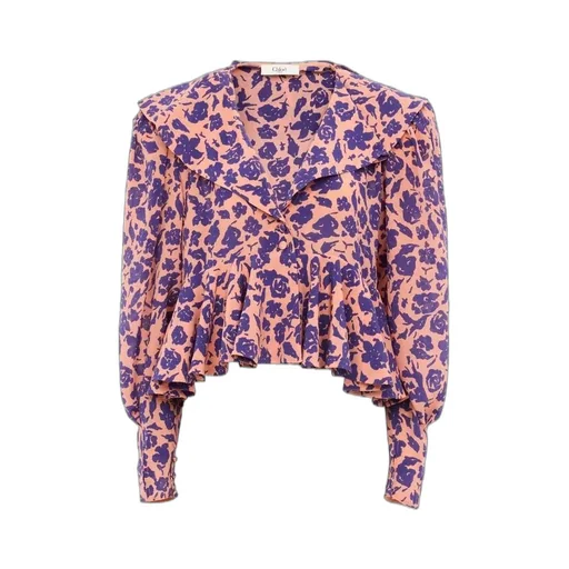 Chloé V-Neck Ruffled Top