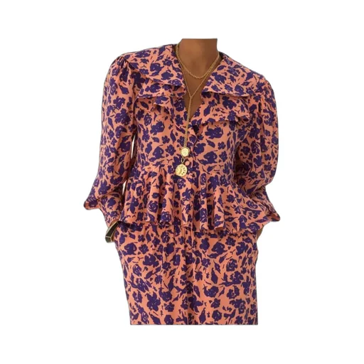 Chloé V-Neck Ruffled Top