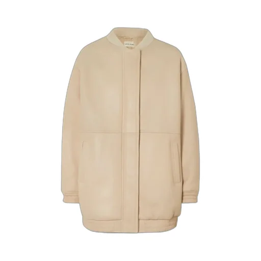 Long-Sleeved Zip-Up Leather Jacket