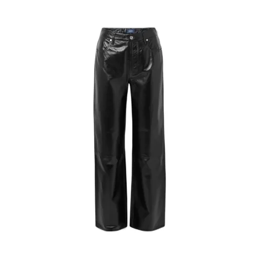 Annina Patent-Leather Wide-Leg Pants