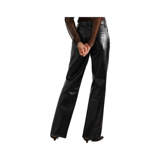 Annina Patent-Leather Wide-Leg Pants