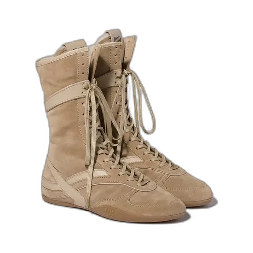 Gymnasium Suede And Shearling Boxer Boots