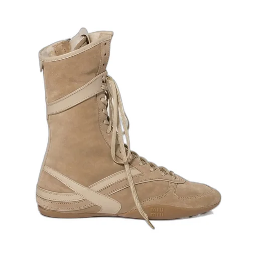 Gymnasium Suede And Shearling Boxer Boots
